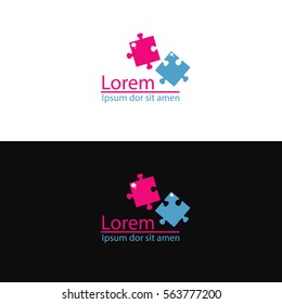 abstraction two puzzle piece logo