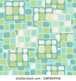 Abstraction. Uneven colored spotted squares. Random order. Fashionable background. Stylish Wallpaper. Seamless texture.