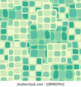 Abstraction. Uneven colored spotted squares. Random order. Fashionable background. Stylish Wallpaper. Seamless texture.