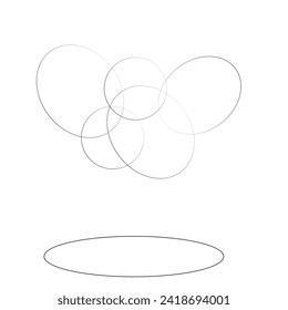 Abstraktion mit geometrischen Formen auf weißem Hintergrund