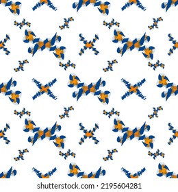 Abstraction of various multi-colored shapes. Seamless pattern. Orange endless vector.