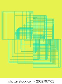 Abstraction, vector illustration, square, cube