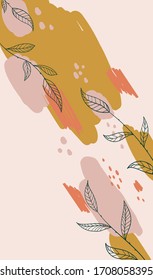 Impresión vectorial de abstracción con follaje