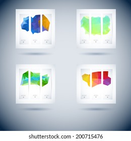 abstraction vector right banner with polygon item crowd colorful conceptual background scene technique heap colourful ripple cloud performance fashionable site marketing blue wave clouds clean cool se