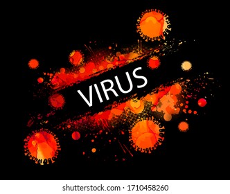 Abstraction of the virus molecule. Covid-19. Abstract frame virus. Vector illustration