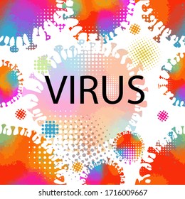 Abstraction of the virus molecule. Covid-19. Abstract frame virus. Vector illustration