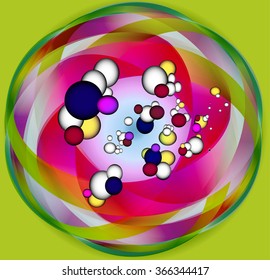 Abstraction volume spheres, template for the brochure a science,molecule, kernel, EPS10. vector