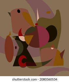 Abstracción de teteras cálidas y cafés 