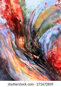 Abstracción, acuarela