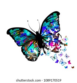 Abstraction of a watercolor butterfly. Vector