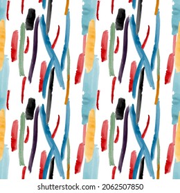 Abstraction watercolor. Lines and strokes. Pattern textiles. Seamless.