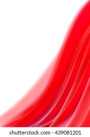 Abstraction with wavy red lines, brochure design template, wave motion, abstract background, size A4, vector illustration