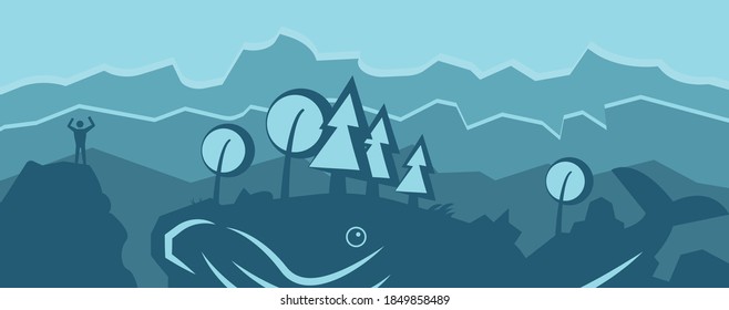 abstraction of a whale in the form of a mountain