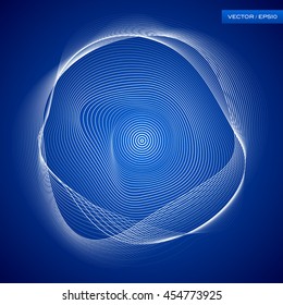 Abstraction white wave background, blue atmospheric wallpaper, vector design