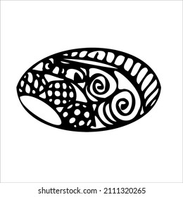 Abstraction,image,black and white linear illustration,wall art,posters,coloring book for adults and children,stained glass style,valart,linar,vector.