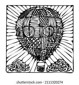 Abstraction,image,black and white linear illustration,wall art,posters,coloring book for adults and children,stained glass style,valart,linar,vector.