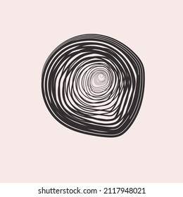 Abstractionism, the spiral circle. Minimalist design