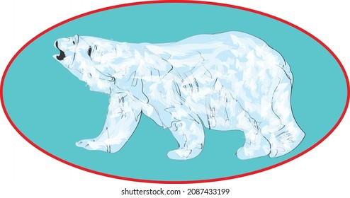 Abstractiv ice polar white bear like logo 