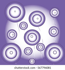 Abstractive shapes on a purple background. Vector illustration.