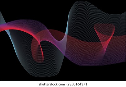 abstractl wave background.background with glowing wave. moving lines design element. Modern purple blue gradient flowing wave lines. Futuristic technology concept. Vector illus