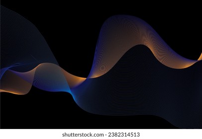 fondo de onda abstracta.fondo con onda brillante. elemento de diseño de líneas móviles. Gradiente azul violeta moderno que fluye las líneas de onda. Concepto de tecnología futurista. Iluminación vectorial