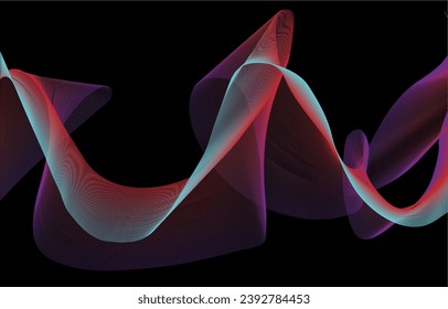 fondo de onda abstracta.fondo con onda brillante. elemento de diseño de líneas móviles. Gradiente azul violeta moderno que fluye las líneas de onda. Concepto de tecnología futurista. Iluminación vectorial