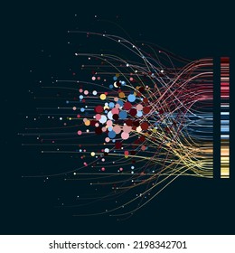 Abstractly arranged colored dots. Data concept.