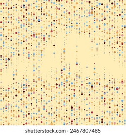 Puntos de colores sobre fondo azul. Concepto de datos. Ilustración vectorial.