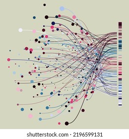 Abstractly arranged colored dots. Vector.