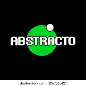 'Abstracto' a abstract name company logo. Abstracto logo with green dot.