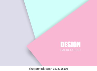 Abstract.Pastel color paper background. Pink, light blue and Violet. Design with light and shadow. Vector.