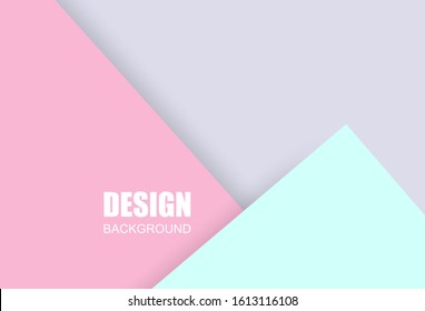 Abstract.Pastel color paper background. Pink, light blue and Violet. Design with light and shadow. Vector.