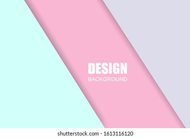 Abstract.Pastel color paper background. Pink, light blue and Violet. Design with light and shadow. Vector.