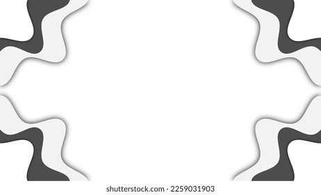 Abstracts black and white background. Minimal modern paper cut art. Vector illustration