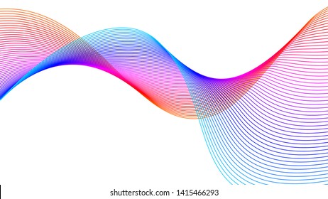 Abstracts colorful Wave style  line background, Illusion Background - Vector