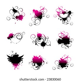 abstracts with decorative elements on a white background