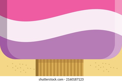 Abstracts ice cream with beach sand background. Summer time Concept. Vector illustration.