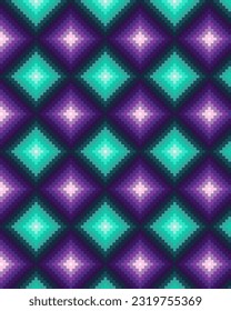 Resumen Patrón geométrico sin soldadura. Diseño abstracto de gradientes para la impresión de tela de batik de envoltura. Escarcha de diamantes cuadrados de ilustración, alfombra, manteles, chevron.Fondo geométrico estilizado.