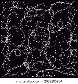 Abstracts stars pattern with black background fashion design