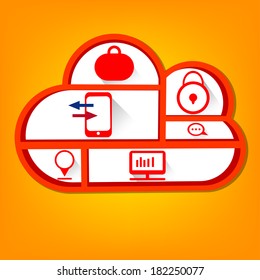 Abstract-shelf cloud with information graphics .Vector  illustration 