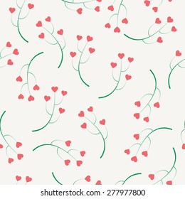 Abstracty background of the branches with hearts. Seamless pattern can be used for wallpaper, pattern fills, web page background, surface textures.