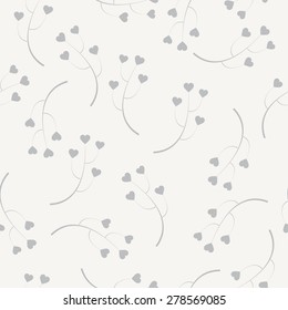 Abstracty background of the branches with hearts. Seamless pattern can be used for wallpaper, pattern fills, web page background, surface textures.