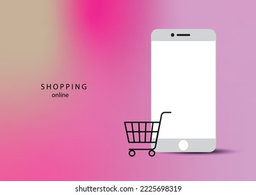 abstradt gradient Online Shopping on Websites or Mobile Applications Concepts of Vector Marketing and Digital Marketing. for online store promotion. 