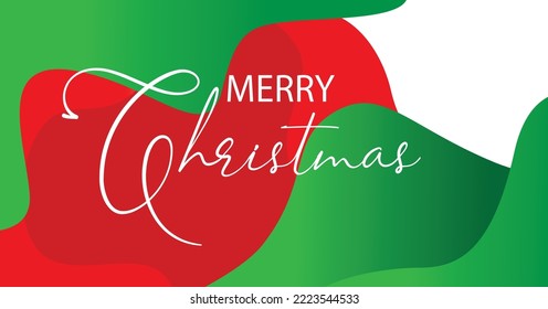 Abstrak background flat Merry Christmas color green and red