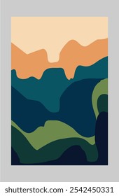 Abstrak background. mountain silhouette background. Abstract wall decoration with a Nature theme.