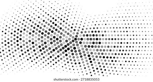 Gradiente radial semitono abstracto. Gradiente punteado, pulverización de puntos lisos y fondo de puntos semitonos