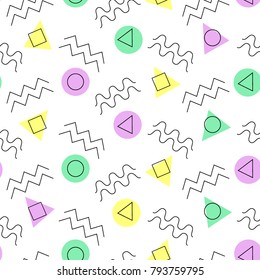 Abstrakt vector seamless pattern. Triangle, zigzag, square color.