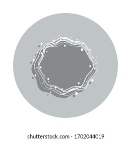 Abstrakter runder Hintergrund, handgezeichnet in runden Abzeichen Symbol. Einfache Bildyph, flache Vektorillustration für Textsymbole für i und ux, website oder mobile Applikationen
