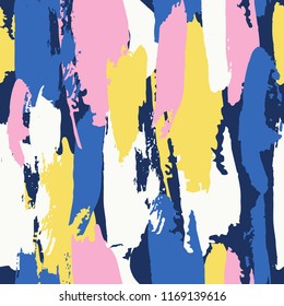 AbstraSeamless pattern with brush strokes in fresh pastel colors. ct brushstroke background, colorful patter.