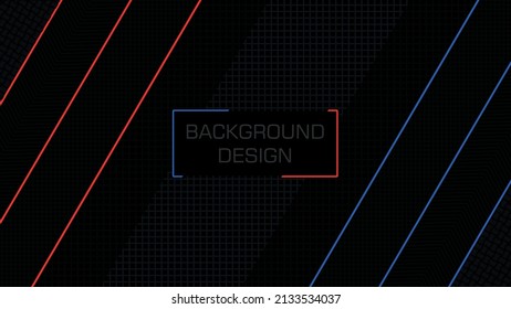 Abstrast black background design with red and blue accent